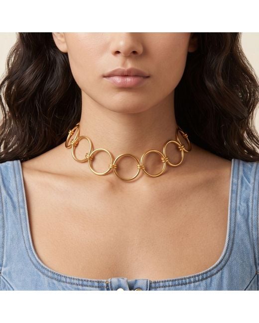 Jaredjamin Metallic Olympia Ring Choker