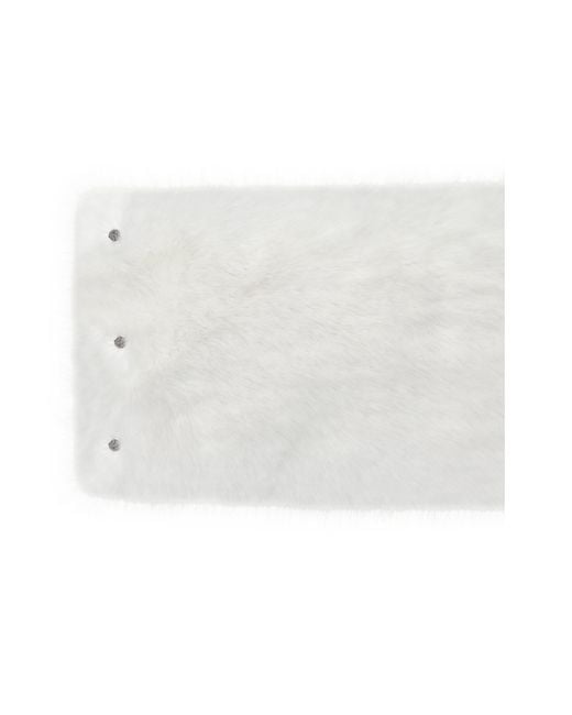 Miss Circle New York White Jazmin Multi-Wear Faux Fur Scarf