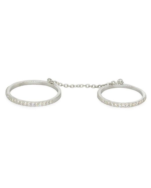 KAMARIA Metallic Double Chain Ring
