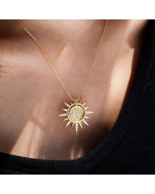 Vanimy Metallic Sunburst Necklace