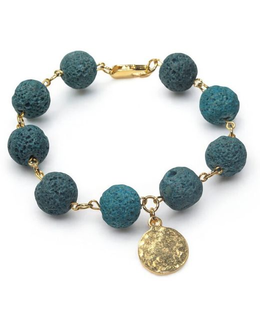 By Virgo Blue Aurelia Lava Stone Beaded Bracelet