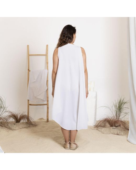 Nikka Place White Asymmetrical Maternity Loose Tunic Dress