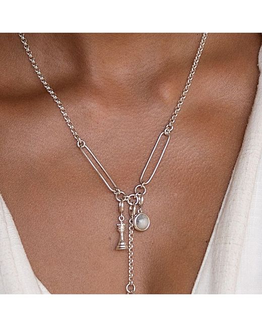 Lily Charmed Metallic Sterling Chess Piece Charm