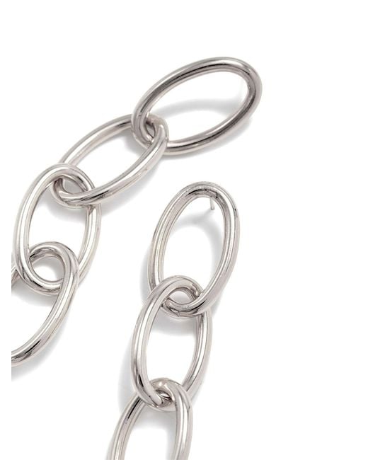 Jaredjamin White Everly Drop Chain Post Earrings