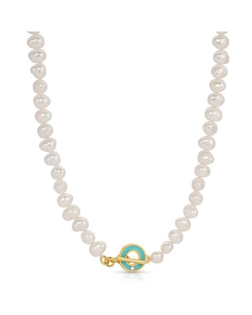 Leeada Jewelry Metallic Tropez Pearl Necklace
