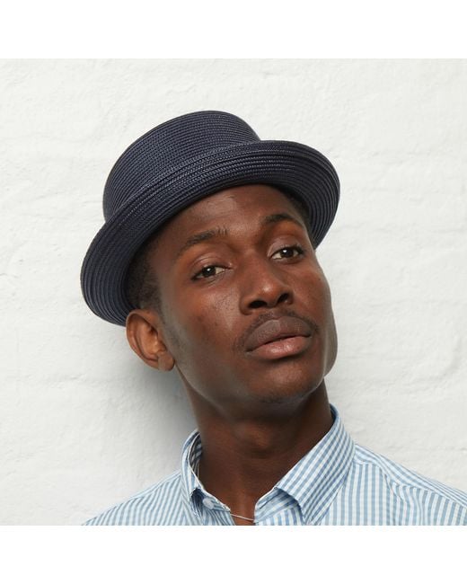 Dasmarca Hats Blue Dasmarce Bobby Retro Short Brim Summer Porkpie – for men