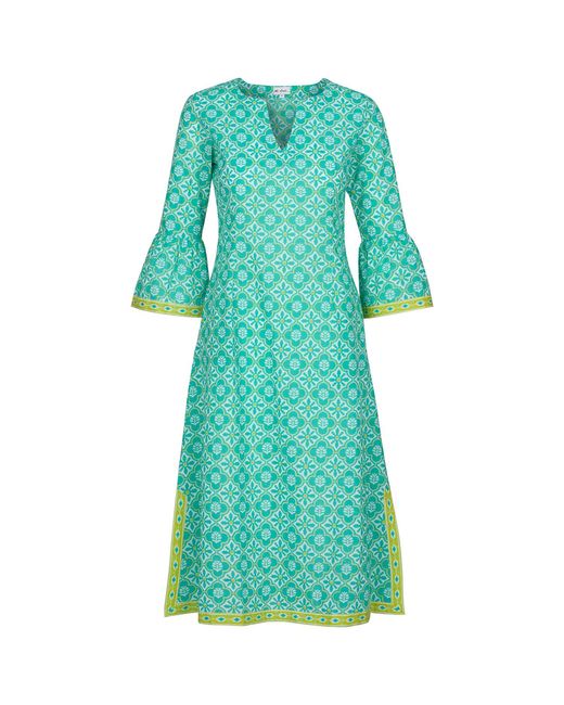 At Last Blue Cotton Belle Kaftan Dress