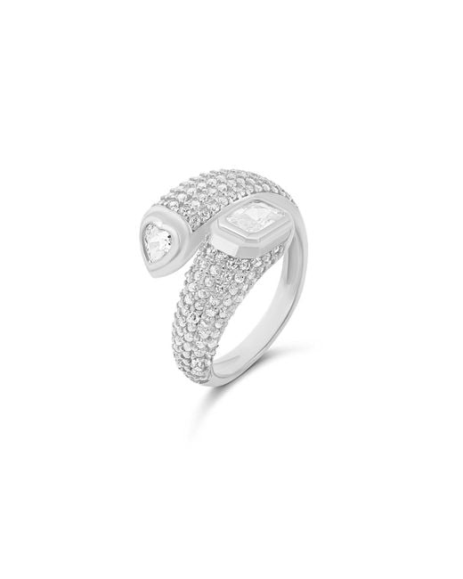 SHYMI White Multi Shape Pave Wrap Ring