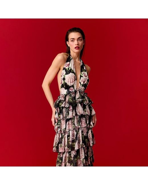 Nur Karaata Metallic Florentina Bloom Dress