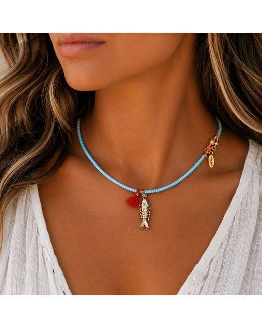 Persia Dona Jewelry Blue Little Fish Necklace