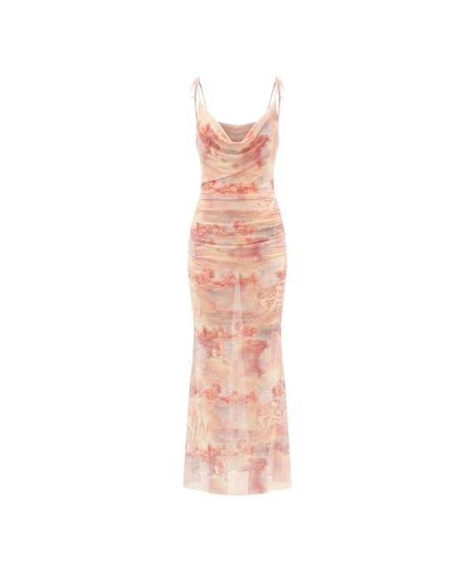 Alia Studio Pink Énigme Maxi Mesh Dress