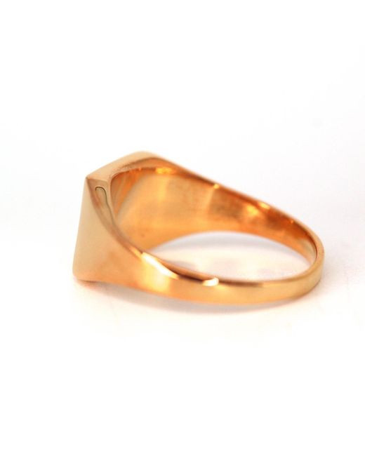 VicStoneNYC Fine Jewelry Orange Rose Square Signet Ring For for men