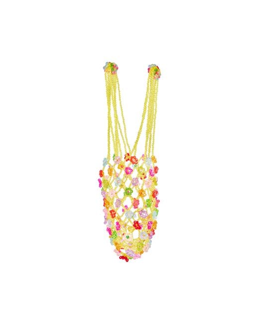 Tillie Beads Yellow Sunshine Bloom Floral Beaded Shoulder Bag