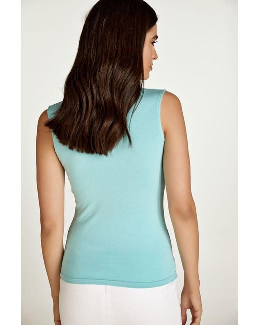Conquista Green Aqua Wrap Top