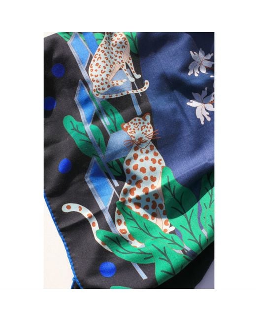 Jessie Zhao New York Green Double Sided Wool Silk Scarf Of Night Banquet