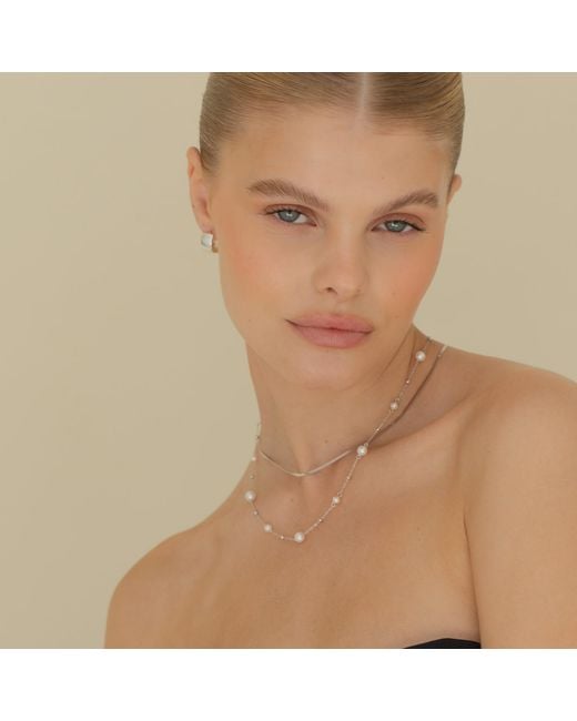 Arctic Fox & Co. White Bead Pearl Chain Necklace