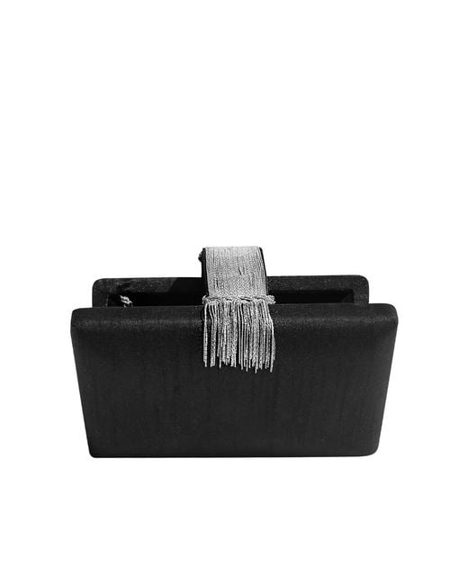Simitri Black Midnight Fringe Clutch