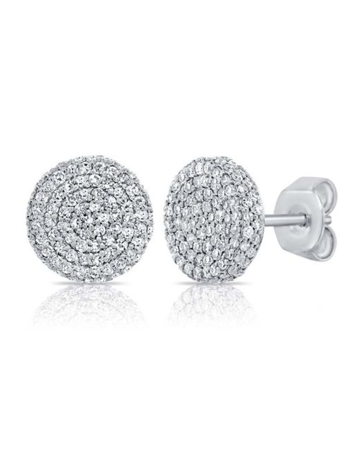 770 Fine Jewelry Metallic Domed Pave Diamond Stud