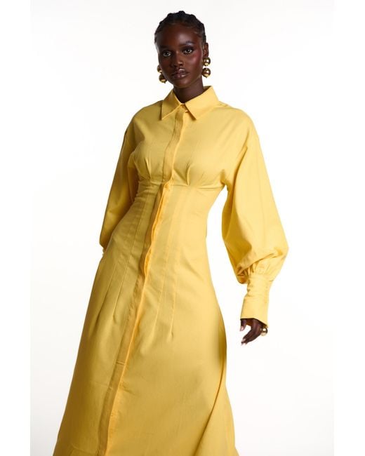 Ofuure Yellow Vera Shirt Dress