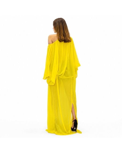 Chuks Collins Yellow Diaphanous Bat Wing