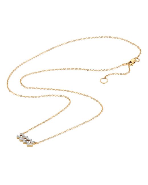 Heather Hawkins Jewelry Metallic Horoscope Zodiac Aquarius Waves Water Symbol Fine Diamond Fourteen Karat Necklace