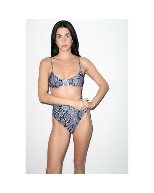 Playaluxe Blue Palermo Underwire Bikini Top Snake