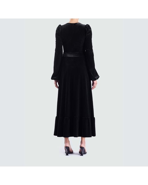Meem Label Blue Swinton Velvet Dress