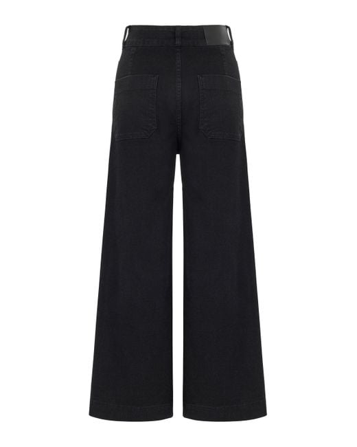 Nocturne Black High Waisted Wide Leg Jeans