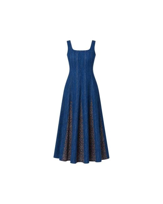 Charkha & Loom Blue Shop Artemis Handloom Denim Midi Dress Denim