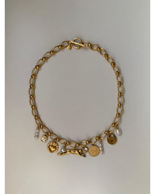 Sccollection Metallic Lola & Pearl Cheetah Charm Necklace