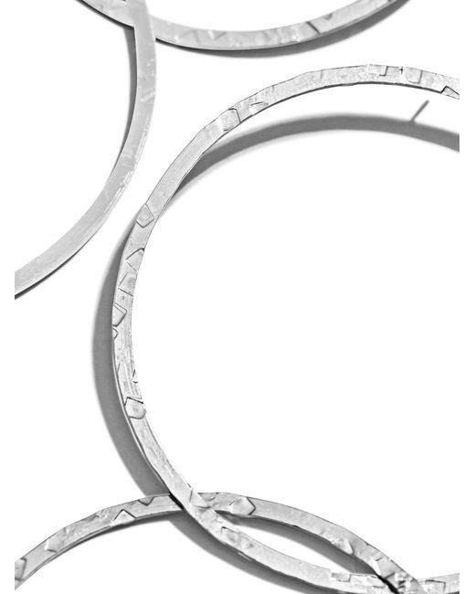 Jaredjamin White Raquel Dangle Hoop Post Earrings
