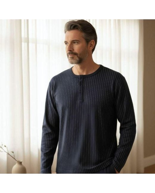Zd - Zero Defects Blue Long Modal Pyjamas Diplomatic for men
