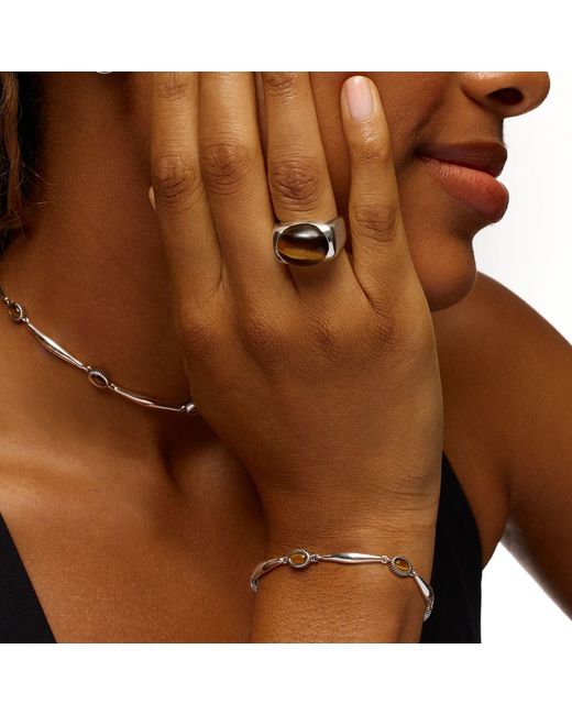Stone Fruit Metallic Bolo Structured Bracelet