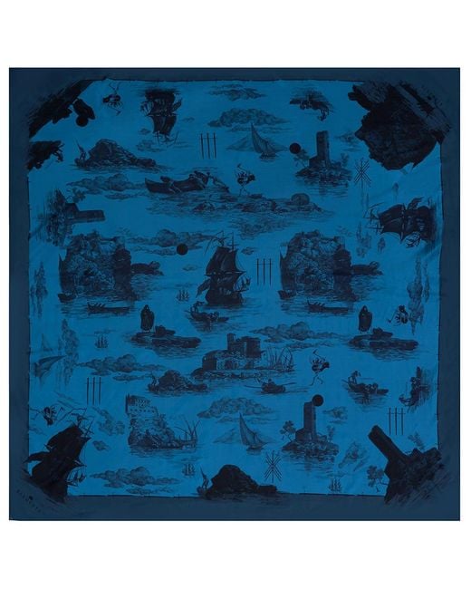 Klements Blue Doomed Voyage Silk Giant Scarf