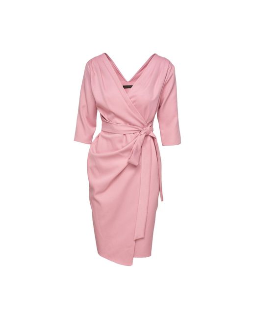 concept A trois Pink Wrap Cocktail Powder Dress