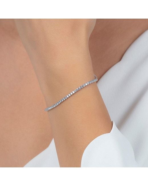 Spero London Metallic Sterling 2Mm Fine Tennis Bracelet