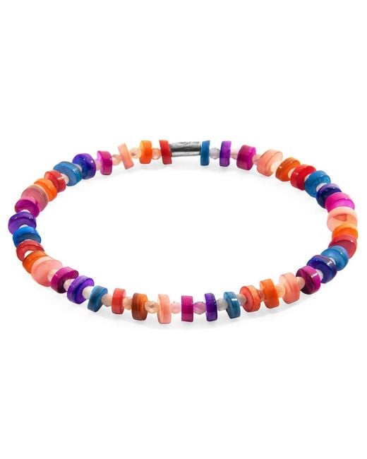 Anchor and Crew Multicoloured Alice & Freshwater Shell Skinny Bracelet