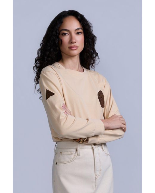 Rave on Trend Natural Neutrals Heritage Patch Long Sleeve