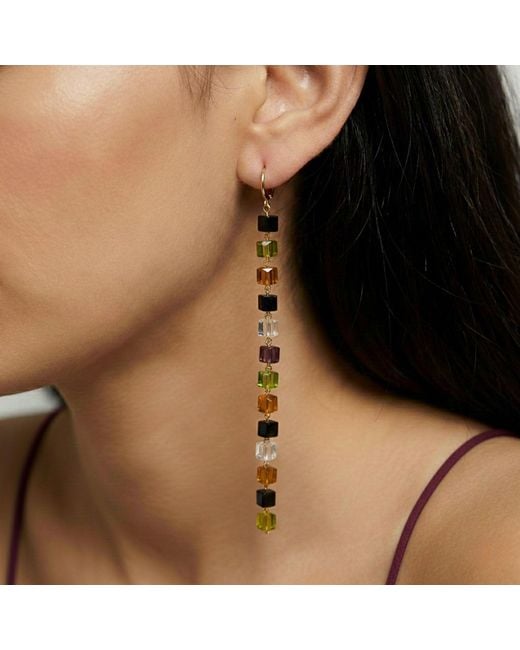 Jaredjamin White Auburn Building Block Drop Earrings