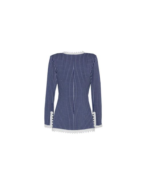 The Extreme Collection Blue Knit Jacket With Scalloped Finishes
