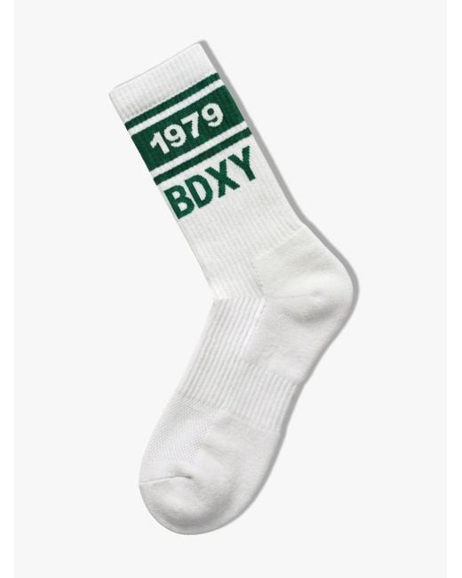 Bdxy Studio White "The Runner" Socks for men