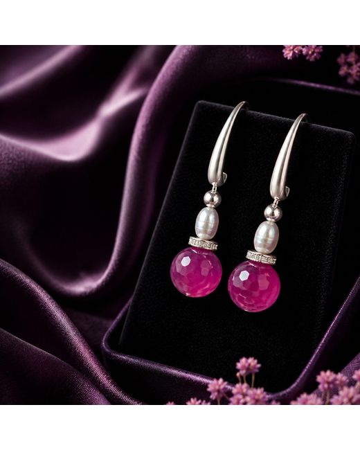 Way to Chic Pink Freshwater Pearls & Faceted Agate Earrings