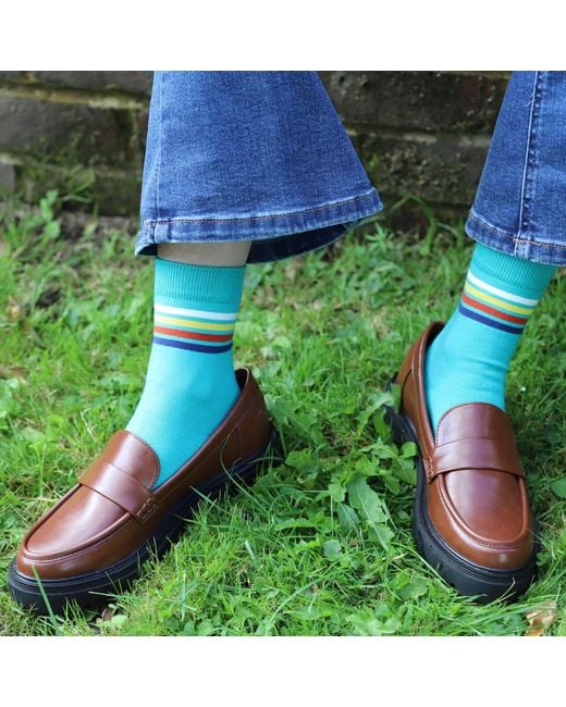 Peper Harow - Made in England Green Mix Tape Socks –
