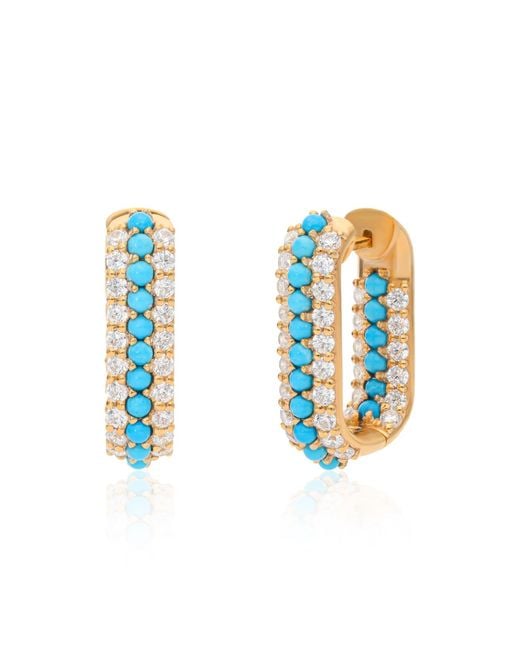 Preeti Sandhu Blue Summer Sparkle U-Shaped Vermeil Hoops