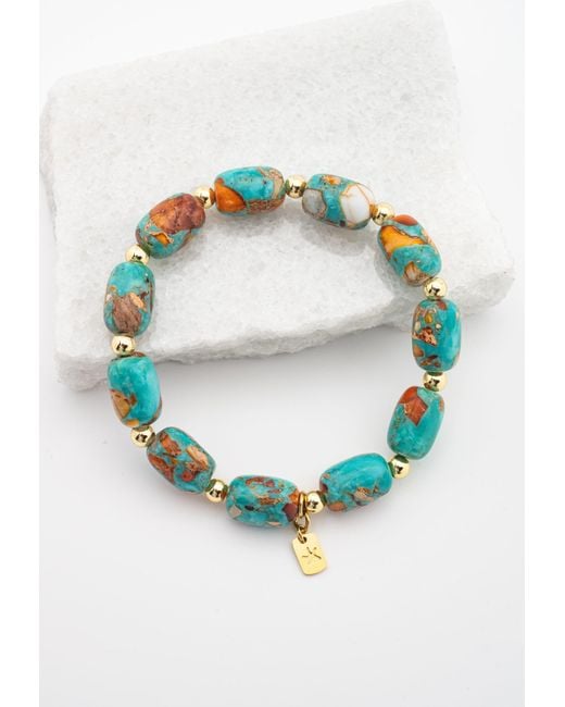 Starfish Project Blue Sierra Bloom Emperor Stone Beaded Bracelet