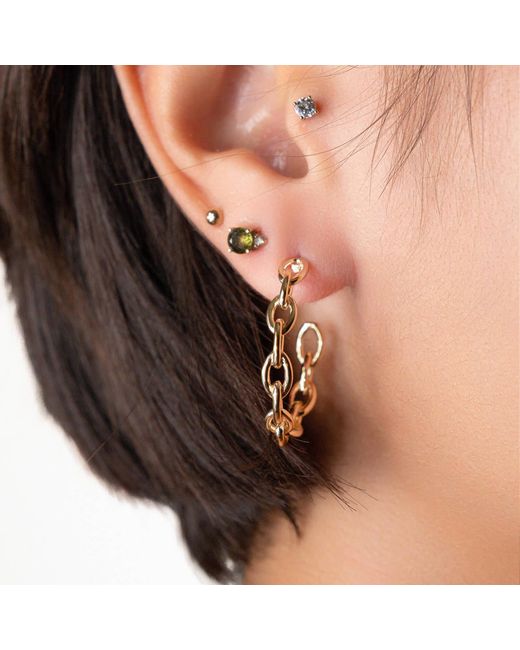 Gold & Honey Metallic Link Hoops