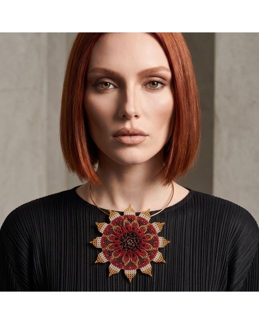 Iliana Arrazola Red Flower Choker