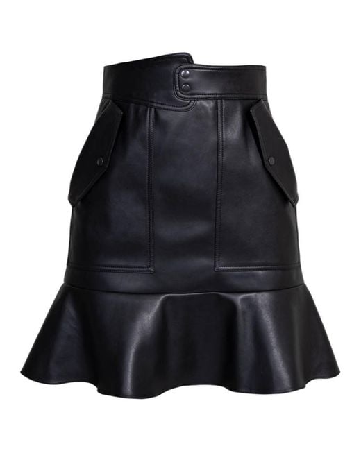 Diana Arno Tess High-rise Vegan Leather Miniskirt in Black | Lyst