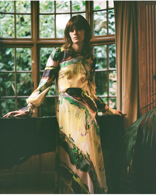 Klements Yellow Peggy Silk Dress