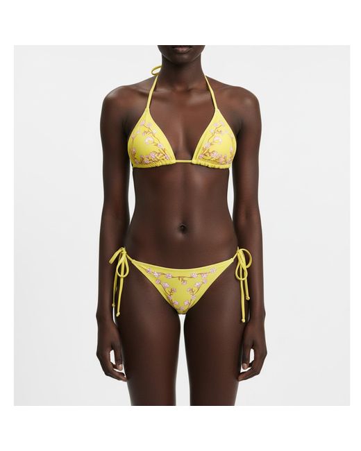 Jessie Zhao New York Yellow Garden Reversible Tie Side Bottom
